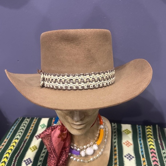 Stetson Other - Vintage Stetson "Temple" Style Western Felt Hat 7⅛ Beaver Felt USA Made Rancher